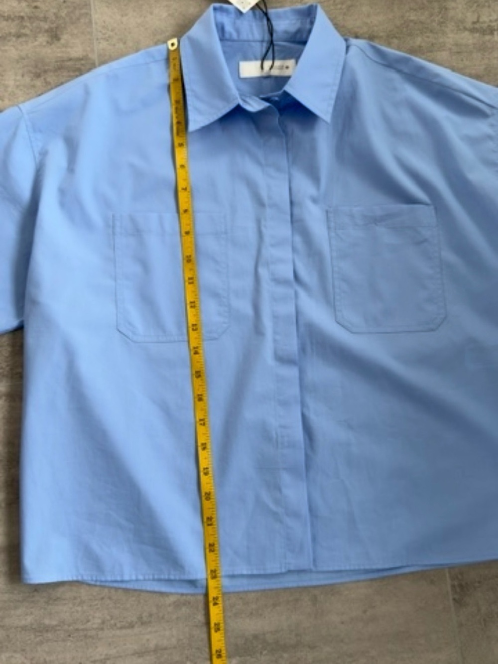ZARA Women’s Oversized 100% Cotton Short Sleeve Shirt Blue Size S NWT - Picture 13 of 13